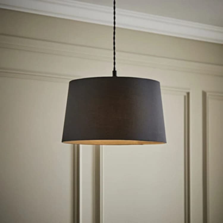 Image of ValueLights ValueLights Aspen Grey Tapered Easy Fit Pendant Lamp Shade in Pale Grey Size: Medium Pale Grey Medium Unisex 5016529274032