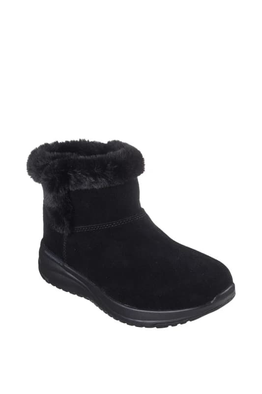 Image of Skechers Womens On-the-GO Stellar - Cozy Step Shoe in Black Size: 3 Black Female 3