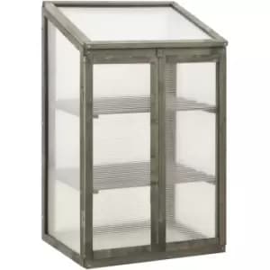 Image of Vidaxl - Greenhouse 60x45x100cm Firwood Grey