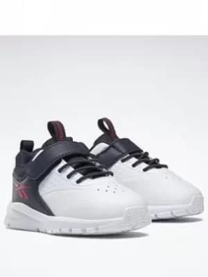 Image of Reebok Rush Runner 4 Shoes, White/Navy/Red, Size 5