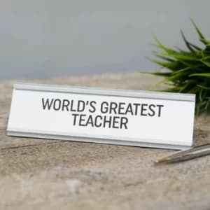 Image of World's Greatest Teacher Desk Plaque