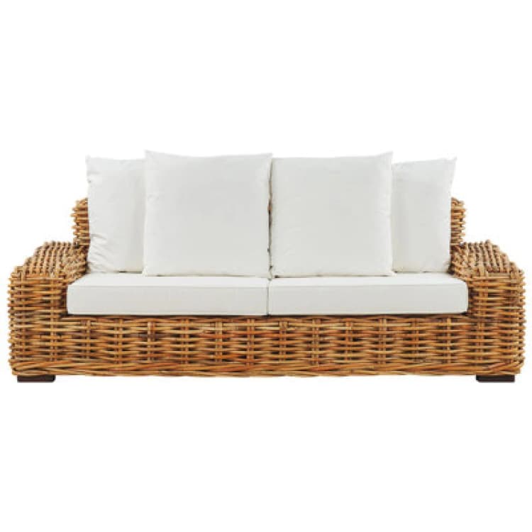 Image of Beliani Garden Sofa 3 Seater Forli Rattan Natural