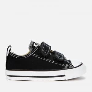Image of Converse Toddlers Chuck Taylor All Star Ox Velcro Trainers - Black - UK 6 Toddler
