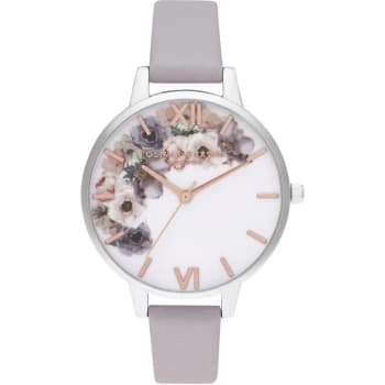 Image of Watercolour Florals Demi Grey Lilac Rg & Silver Watch