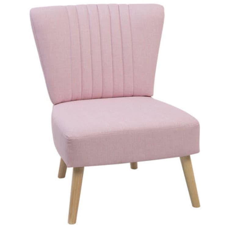 Image of Beliani Fabric Armchair Pink Vaasa