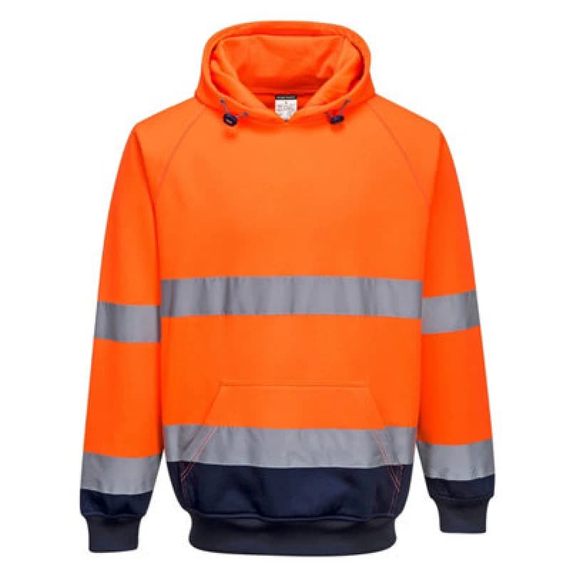 Image of Portwest Hi Vis Contrast Hoodie B316ONRM Colour: Orange / Navy