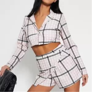Image of I Saw It First Co Ord Asymmetric Tailored Jersey Mini Skort - Pink