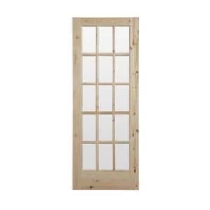 Image of Fully glazed 15 Lite Knotty pine Internal Door H1981mm W838mm