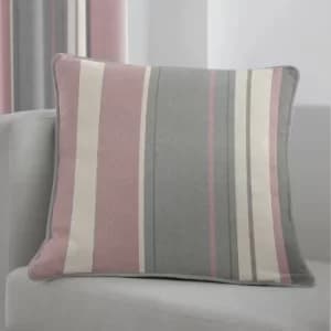 Image of Whitworth Striped Cushion Blush, Grey and White