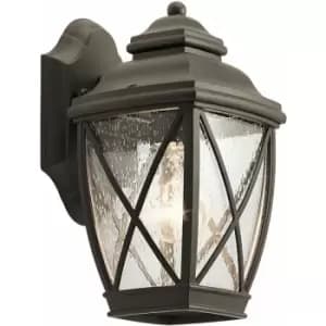Image of Loops - Outdoor IP44 1 Bulb Wall Light Lantern Olde Bronze LED E27 60W d01824