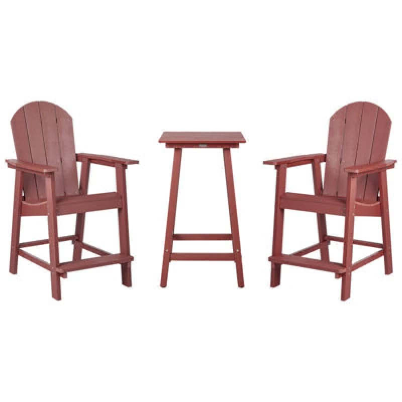 Image of Beliani Bistro Set Adirondack Red