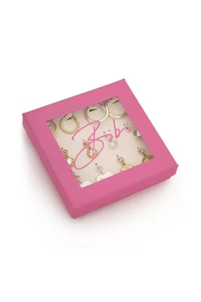 Image of Gold Silver Mix 'VersaStyle' Multi-Way Earrings Boxed Gift