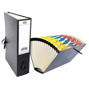 Image of Elba Foolscap Reinforced Expanding File 16-Sections Tie-laces Closure Black Single