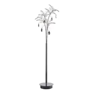 Image of Kenzo Floor Lamp 6 Light G4 Polished Chrome/Crystal, NOT LED/CFL Compatible