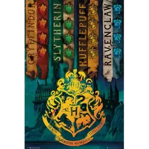 Image of Harry Potter House Flags Maxi Poster
