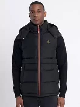 Image of Luke 1977 Egrit Quilted Gilet - Black, Size 2XL, Men