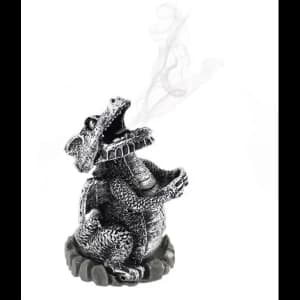 Image of Silver Dragon Incense Cone Holder