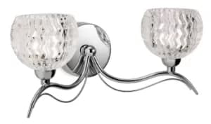 Image of Blanche 2 Light Indoor Wall Light Chrome, Moulded Clear Glass, G9