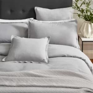 Image of Bedeck of Belfast Fine Linens Muro Double Duvet Cover, Grey
