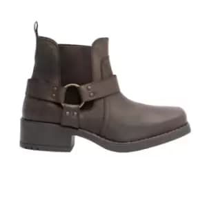 Image of Woodland Mens Low Harley Gusset Harness Leather Boots (11 UK) (Brown)