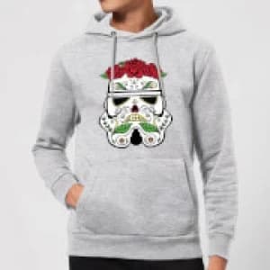 Image of Star Wars Day Of The Dead Stormtrooper Pullover Hoodie - Grey - L