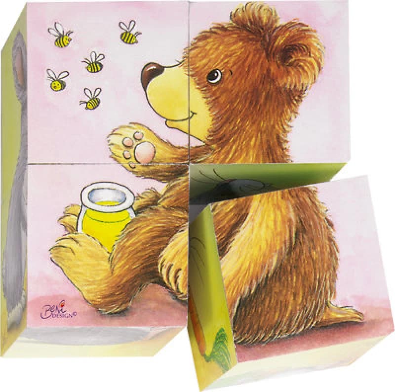 Image of Goki Baby Animals Puzzle Cubes