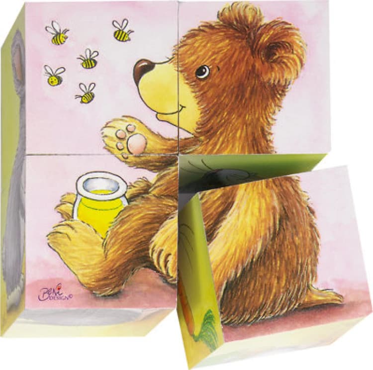 Image of Goki Baby Animals Puzzle Cubes