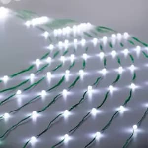 Image of Premier Decorations Limited 200 White Ultra Brights Waterfall LED String Lights With Green Cable