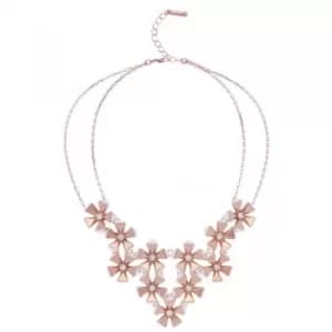 Image of Ladies Karen Millen Rose Gold Plated Geo Flower Necklace