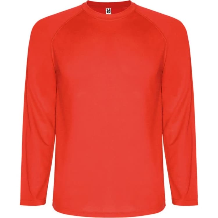 Image of ROLY Montecarlo Long-Sleeved Sports T-Shirt in Red Size: 4 Years Red Unisex 4 Years