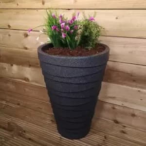 Image of Medium Grey Ash Colour Garden Trojan Plant Pot 56cm Tall 38cm Wide