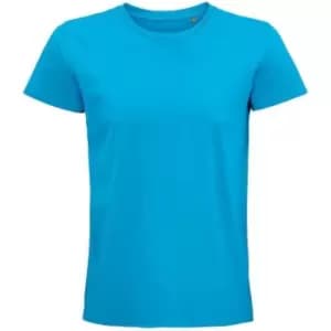 Image of SOLS Unisex Adult Pioneer Organic T-Shirt (L) (Aqua Blue)