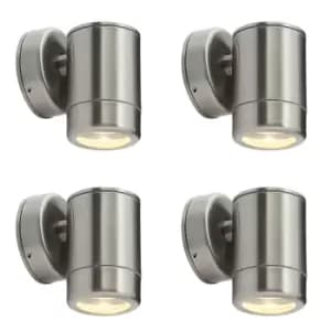 Image of 4 PACK Outdoor IP65 Wall Downlight - Dimmable 7W LED GU10 - Stainless Steel