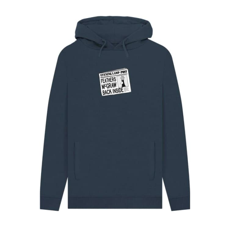 Image of Wallace & Gromit Mens Feathers McGraw Hoodie in Navy Size: Small Navy Male S