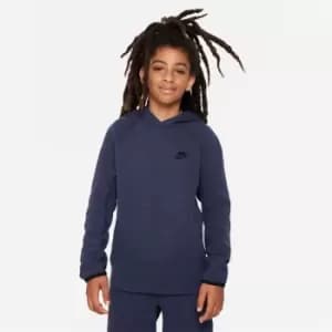 Image of Nike Sportswear Tech Fleece Big Kids (Boys') Pullover Hoodie - Blue