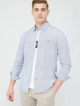 Image of Tommy Hilfiger Slim Soft Geo Print Longsleeve Shirt - Blue/White, Size XL, Men