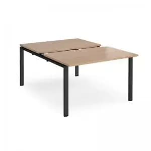 Image of Adapt sliding top back to back desks 1200mm x 1600mm - Black frame and