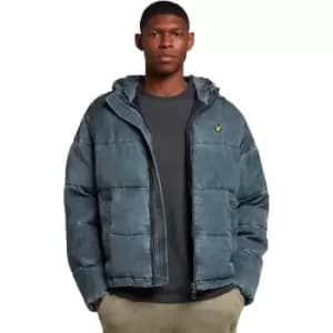 Image of Lyle & Scott Mens Washed Wadded Hooded Insulated Jacket M - Chest 38-40' (96-101cm)
