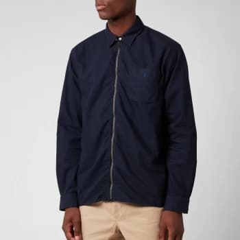 Image of Polo Ralph Lauren Mens Custom Fit Garment Dyed Zipped Shirt - RL Navy - S