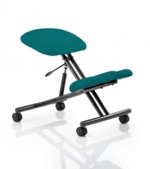 Image of Kneeling Stool Black Frame Bespoke Colour Maringa Teal