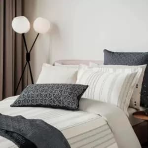 Image of Bedeck of Belfast Nena Woven Stripe Double Duvet Cover Set, Denim