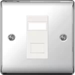 Image of BG Nexus Metal Polished Chrome 1 Gang Ethernet Socket - NPCRJ451