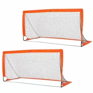 Image of Homcom Football Goal Folding Outdoor With All Weather Net Kids Adults 6'x3'