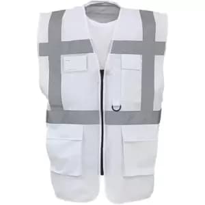 Image of Yoko Hi-Vis Premium Executive/Manager Waistcoat / Jacket (Pack of 2) (L) (White) - White