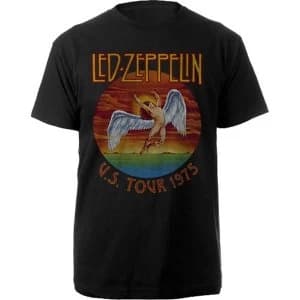 Image of Led Zeppelin - USA Tour '75. Unisex X-Large T-Shirt - Black