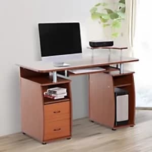 Image of HOMCOM Computer Table Brown 1,200 x 550 x 850 mm