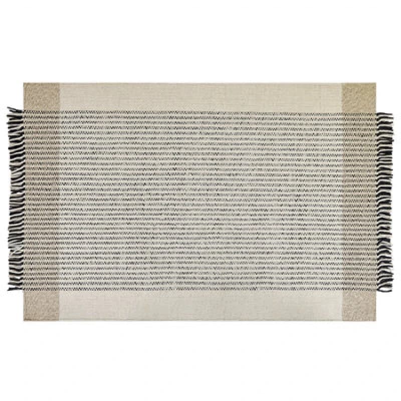Image of Beliani Rug Divarli Beige 140 X 200 Cm Wool