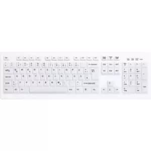 Image of Active Key AK-C8100F Medical Key Radio Antibacterial keyboard German, QWERTZ, Windows White Silicone cover, Suitable for DGHM/VAH sanitizing