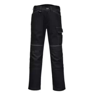 Image of Portwest Mens PW3 Stretch Lightweight Cargo Trousers (36R) (Black)