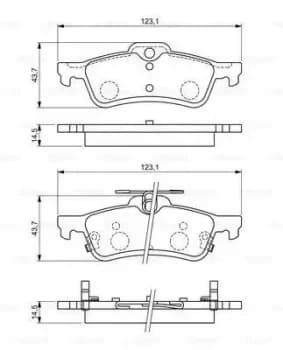 Image of Bosch 0986494719 Brake Pad Set BP1734 Disc Brake Rear Axle